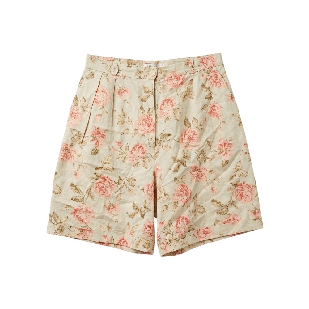 Vintage Ralph Lauren Floral‎ Linen Pleated Shorts - SZ 4